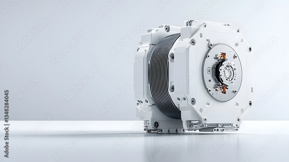 Poster compact and modern electric motor designed for use in robotic and automation systems showcasing a mi