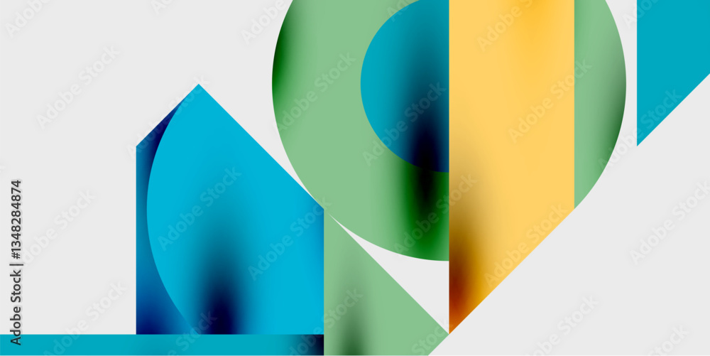 Poster Vibrant abstract background circles with smooth gradients, creating a dynamic and modern design. Ideal for creative, tech, or contemporary-themed projects
