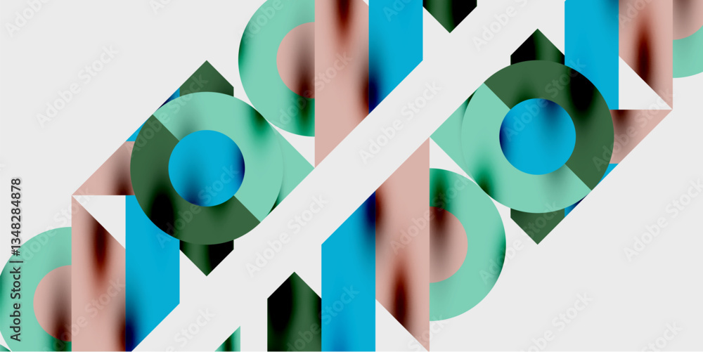 Poster Vibrant abstract background circles with smooth gradients, creating a dynamic and modern design. Ideal for creative, tech, or contemporary-themed projects