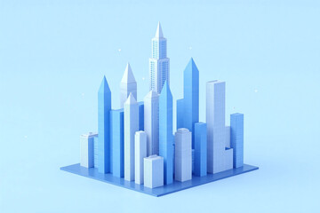 Obraz premium 3D rendering of a futuristic city on top of a circuit board