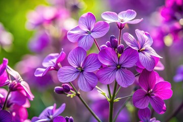 Lunaria Rediviva Flowers, Blooming Honesty, Purple Honesty, Spring Flowers, Perennial Plants,  Garden Flowers,  Close-up Photography,  Floral Photography, Nature Photography