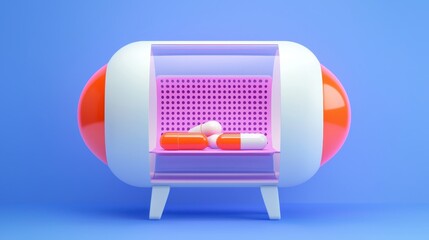 Colorful Capsule Display for Medicine and Health Themes