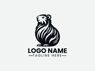 capybara silhouette with detailed fur texture. Wildlife logo
