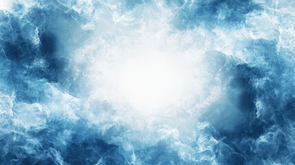 Abstract icy clouds background, soft light center, possible use in design or wallpaper