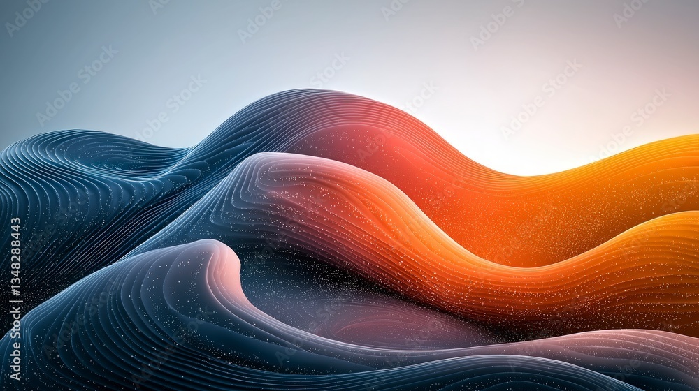 Poster abstract wavy shapes glittering texture ai art high resolution background