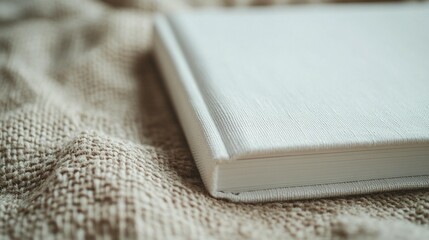 White Linen Book on Fabric
