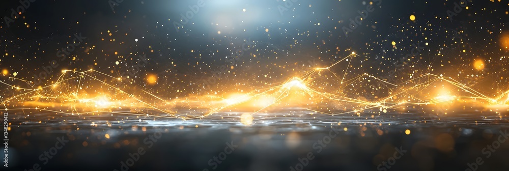 Poster mesmerizing panoramic view of a vast glowing galaxy filled with twinkling stars luminous nebulae and