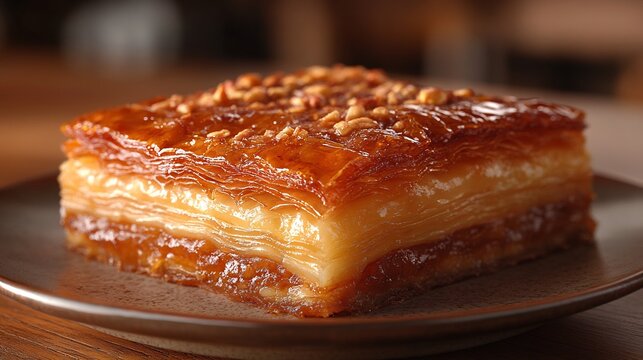 Classic baklava layers of filo pastry honey and crushed nuts a sweet and flaky bakery item from the Middle East