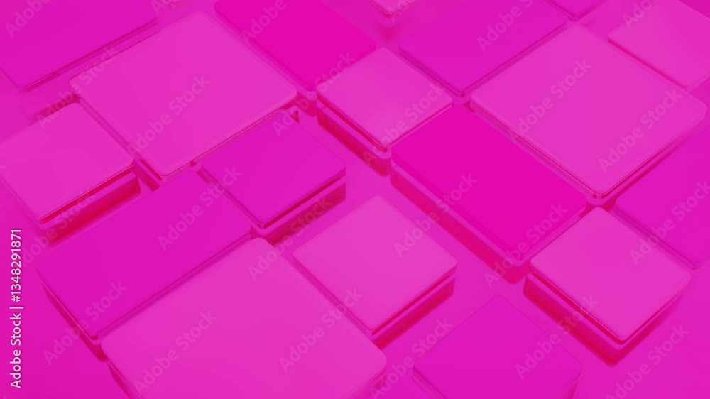 Poster abstract purple background increasing and decreasing rectangular tiles 3d render looped animation