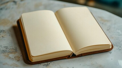 Blank Journal, Open Book, Cream Pages