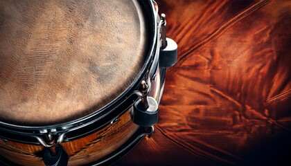close up leather grunge drum background