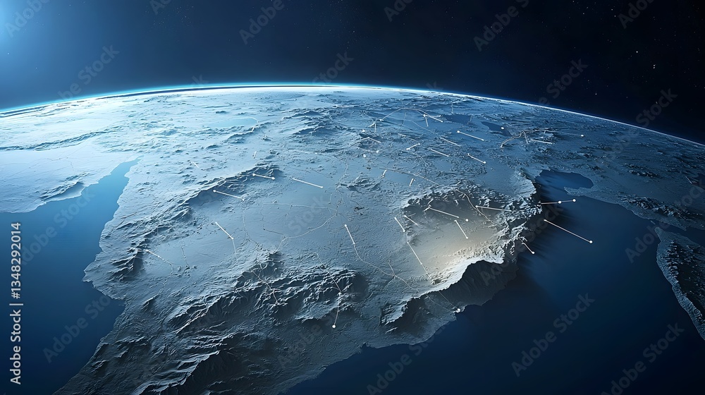 Aufkleber satellite based lidar technology capturing a topographic map of the earth s diverse surface features
