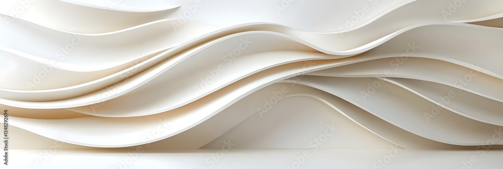 Poster Sleek and minimalist abstract wave patterns in a modern beige toned digital background symbolizing fast seamless transactions and efficient business services