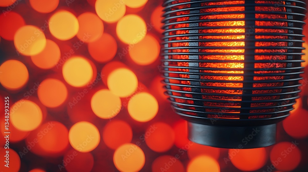 Poster a warm, glowing lantern contrasts against a backdrop of soft bokeh lights, creating a cozy and invit