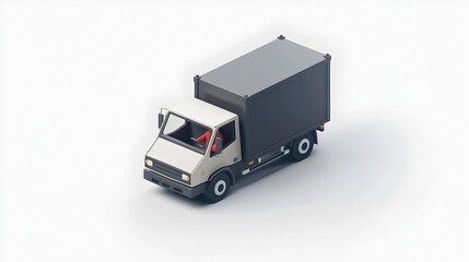 Fototapeta premium A white truck with a red seat and a red steering wheel