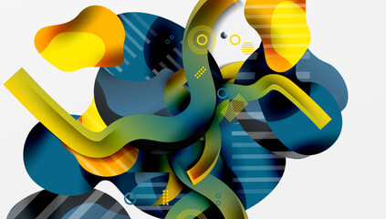 Abstract liquid shapes and lines background