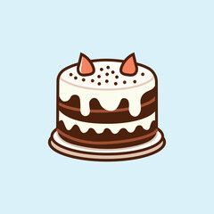 National Devil`s Cake Vector Showcases Vectorized Design