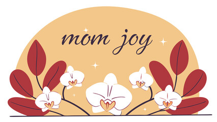 Mother's day orchids floral design vector illustration for greeting card concept. Happy Mothers Day illustration..