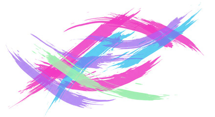 Obraz premium Abstract Colorful Brush Strokes Design on Transparent Background for Creative Projects
