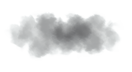 Abstract Smoke Cloud on Transparent Background for Overlay and Design