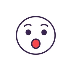 Fototapeta premium The minimalist, colorful outline illustration conveyed pure surprise with just a few bold strokes.