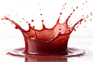 Vibrant red liquid splash captured in a dynamic freeze-frame moment