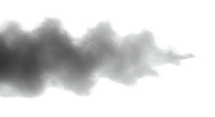 Gray Smoke on Transparent Background - Abstract Pollution or Special Effect