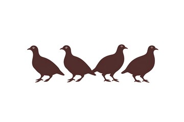 Obraz premium Four birds in a row, simple silhouette design, for background use