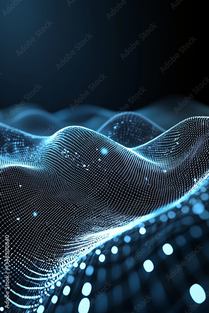 Poster abstract 3d wireframe structure of a website layout, futuristic web development visualization, digit