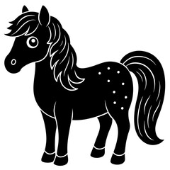 Pony Horse Silhouette black Vector