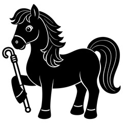 Pony Horse Silhouette black Vector
