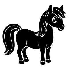 Pony Horse Silhouette black Vector