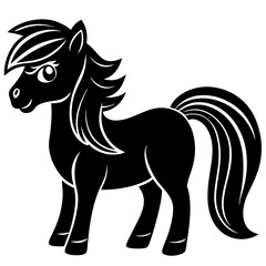 Pony Horse Silhouette black Vector