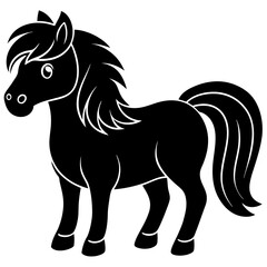 Pony Horse Silhouette black Vector