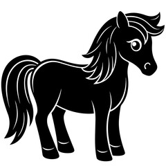 Pony Horse Silhouette black Vector
