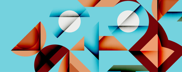 Minimal geometric abstract background. Circle square and triangle design