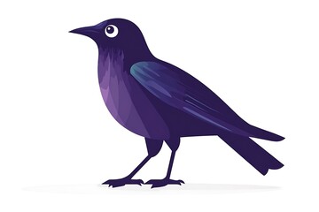 Obraz premium Profile view of a stylized purple bird