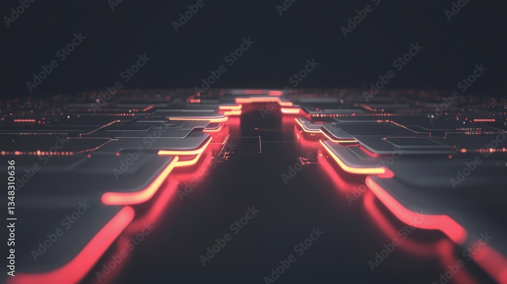 Poster futuristic tech background abstract digital circuit board with glowing lines
