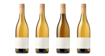 wine bottle and glass Champagne bottles set, isolated on transparent background.