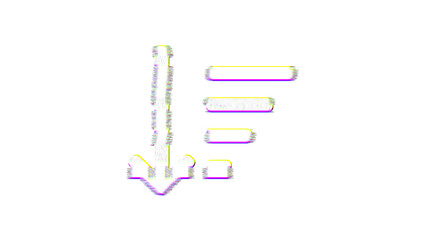 Icon sort amount down is distorted. Glitch. Noise, chromatic aberration, geometric distortion