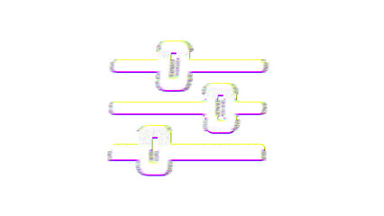 Icon sliders is distorted. Glitch. Noise, chromatic aberration, geometric distortion