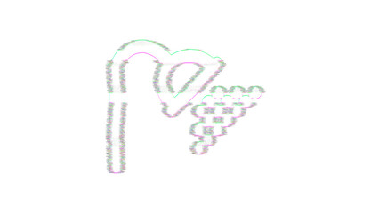Fototapeta premium Icon shower is distorted. Glitch. Noise, chromatic aberration, geometric distortion