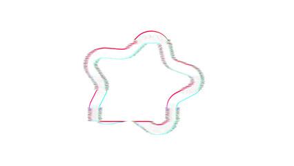 Icon splotch is distorted. Glitch. Noise, chromatic aberration, geometric distortion
