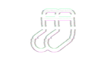 Icon socks is distorted. Glitch. Noise, chromatic aberration, geometric distortion