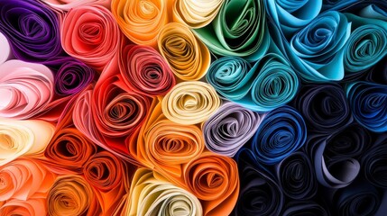 Fototapeta premium Colorful Rolled Paper Abstract Background Texture