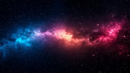 Naklejka premium Stunning view of a vibrant galaxy in space displaying vivid colors across a starry night sky