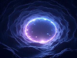 Space warp tunnel with dynamic light streaks and star trails