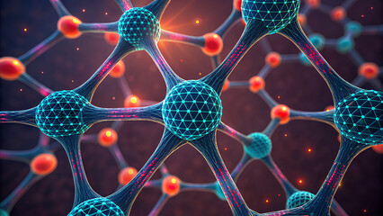 Anti-amyloid therapy Molecular structure, digital art, abstract design, scientific illustration, technology background, anti amyloid, therapy