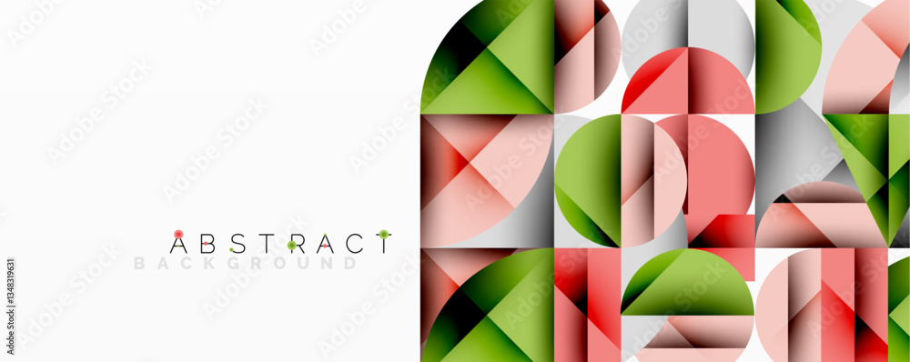 Aufkleber Modern abstract composition with layered circles and angular segments featuring gradients, transparency effects, and a structured geometric layout