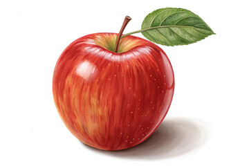 Apple red. Illustration of ripe, red apple, fruit